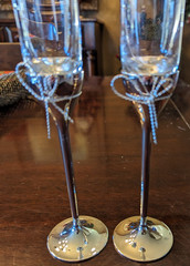 Vera Wang Sterling Silver Love Knots Wedding Toasting Champagne Flutes Pair