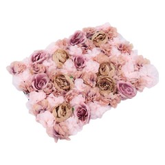 6 PCS Artificial Rose Flower Wall Panels Wedding Backdrop Party Decor 60 x40cm