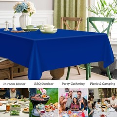 Mulbozy 2 Pcs Royal Blue Plastic Tablecloth 54″ X 108″ Rectangle,