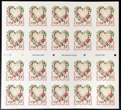 US Stamp Scott #3274 Victorian Love Issue, 20 Booklet Panes of 20 (400pc)
