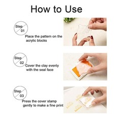 4 Pieces Stamp Blocks Acrylic Clear Stamping Blocks Tools with Grid Lines for…
