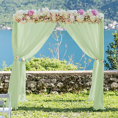 Chiffon Wedding Arch Draping Fabric,75*600Cm Wedding Arch Drapes Sheer Backdrop