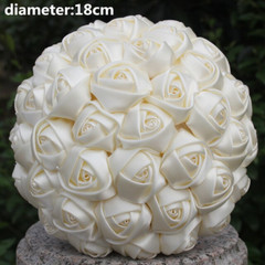 Cheap Marfim Ivory Silk Bridal Bouquet Flower Girl/Bridesmaid/Bride Satin Holdin