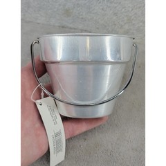 East West Dist Co 3 Inch Aluminum Buckets with Handles Set of 5 Silver 836247