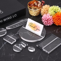 6Pcs Clear Acrylic Stand, 5.9″ Round Card Holders with 1/8″ Slot, 150 mm