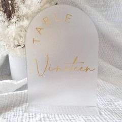 Frosted Arch Wedding Table Numbers 1-10 with Stands 5×7 Inch Acrylic Arch Sig…