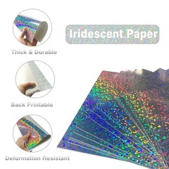 Erilano Holographic Silver Cardstock 8.5x11inch/20Sheets,