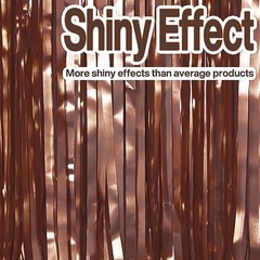 Foil Curtain 2 pcs, 3.3×6.6 ft Metallic Brown Tinsel Curtains, Brown-9012