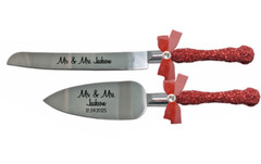 Personalized Engraved Wedding Cake Knife Server Set, Wedding Table Decor