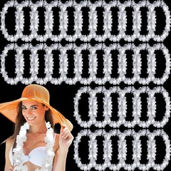 LED Light Up Hawaiian Leis – 24 White Flower Necklaces
