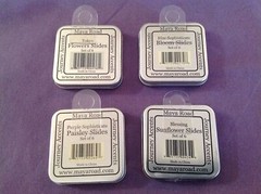 Lot of 4 Metal Removal Top Tin Container Set of 6 Craft Sliders Paisley Flowers