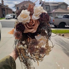 Rustic Boho Cascading Artificial Flower Bridal Bouquet / Lings Moments / wedding