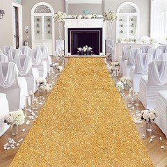 4FT×15FT Gold Glitter Aisle Runner – Stain & Water Resistant for Special Events