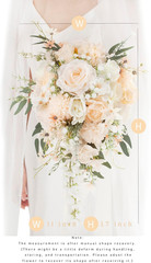 Cascading 11″ White Rose Bridal Bouquet for Rustic Boho Weddings & Events