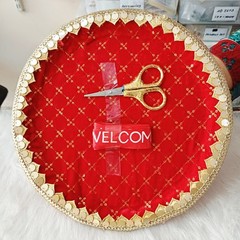 Handmade Welcome Plate,Ribbon Cutting Plate,Ribbon Cutting Ceremony, Shagun Thal