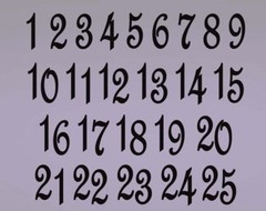 Wedding Table Numbers 1-10,15,20,or 25 Centerpiece Vinyl Sticker Decals (a)