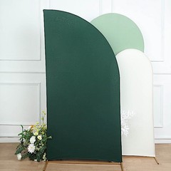 7 ft x 3 ft HUNTER GREEN Matte Fitted Spandex Half Moon Arch Stand Cover Wedding