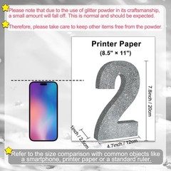 TONIFUL 7.8 Inch Silver Glitter 7.8×4.7×1 inches (20×12×2.5 cm),