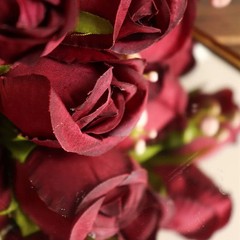 BURGUNDY 3 Bouquets 13″ Silk Rose Bud Artificial FLOWER Bushes Party Decorations