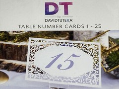 DT By David Tutera Table Number Cards 1-25 Sz 4 x 6 Wedding 25 Piece Die Cut
