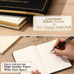 Engrowtic Set of 2 Wedding Vow Books His and Hers Vows on Our Black, White