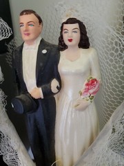 Vintage 1947 Coast Novelty Wedding Cake Topper Bride & Groom