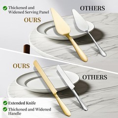 Cake Cutting Set for Wedding – Extended Cake Knife and Server Set Thickened