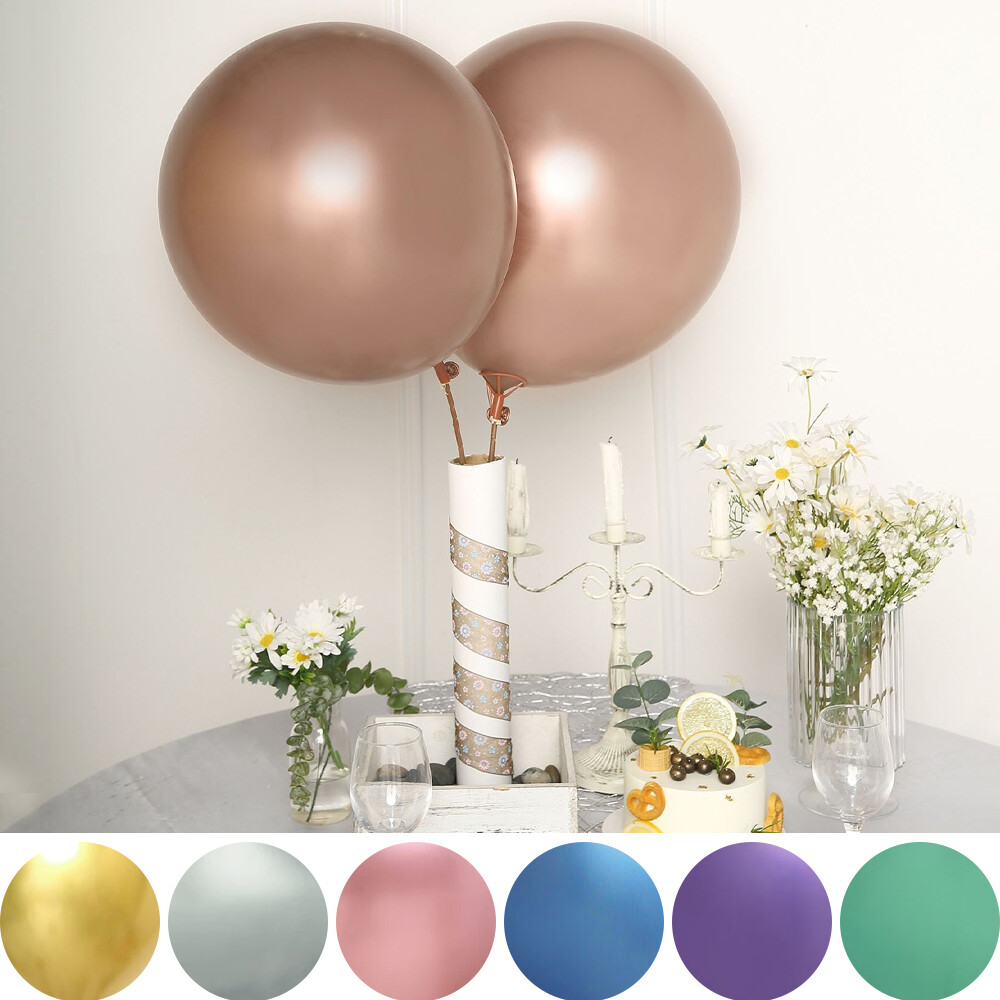 5 pcs 18″ Round Metallic Latex Balloons Wedding Birthday Party Events Supplies