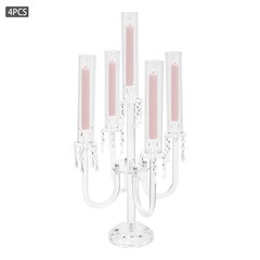 4 pcs 5 Arm Acrylic Candle Holder Freestanding Candle Holder for Wedding Party