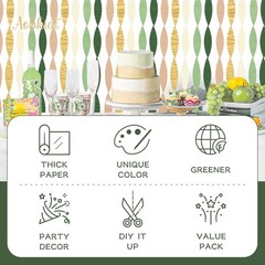 AOBKIAT Wedding Party Decorations, 5 Rolls Olive Green Khaki