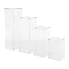 4Pcs Clear Acrylic Pedestal Stands, Display Pedestal for Floral & Cake Display