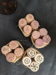 Wine Corks Sustainable Table Number Holder, Photo Holder, Escort Cards (5 Set)