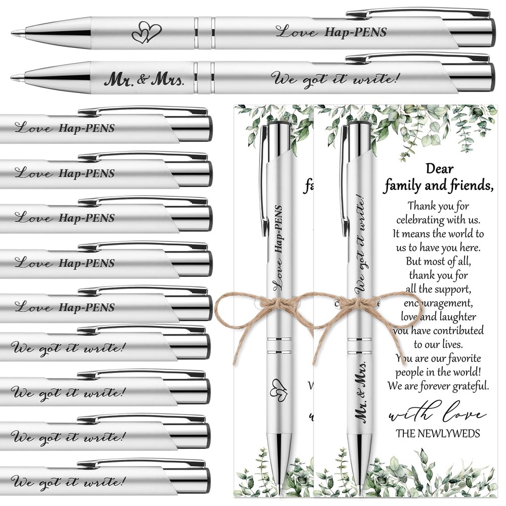 Humyoun 50 Sets Wedding Favors for Guests Includes 50 Black Ink Retractable