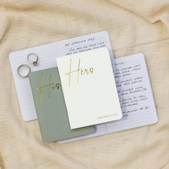 Elegant Vow Books With Gold Foil Lettering For Your Wedding – sage-cream