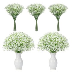 24PCS White Babys Breath Artificial Flowers,11» Elegant Faux 24-Baby Breath