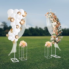 Metal Balloon Stand with 2 Flower Racks Wedding Stand 2*2m Backdrop Decoration
