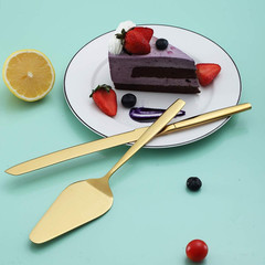 Gold Cake Pie Pastry Servers,Stainless Steel Serving Set,Cake Knife and Server S