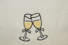 3PC Groom and Groom Wedding Gift His and His Towel Set Formal Champagne Tuxedo