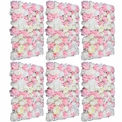 6X Artificial Flower Wall Panel Rose Hydrangea Wedding Party Venue Decor
