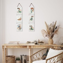 Lavezee 5×7 White Hanging Collage Picture Frames Set of 2, 6 Opening Vertical…