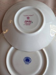 3 Tiered Serving Platter Cake Plate White w/ Floral Pattern Gold Trim