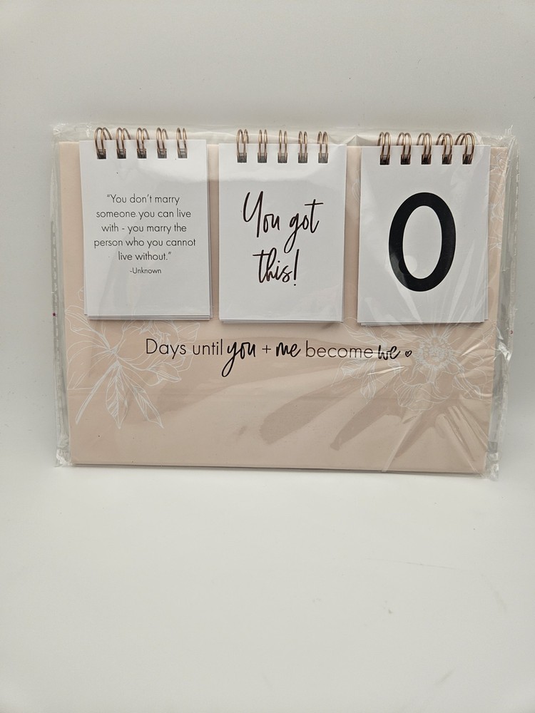 Wedding Countdown Desk Calendar – Miss to Mrs, Engagement, Party, Bachelorette