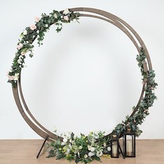 8 ft BROWN Round Natural Wood Wedding Arch BACKDROP STAND Party Events Supplies