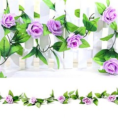 4 Pack 7.8ft Artificial Rose Vines with Green Leaves Fake Flowers Plants