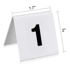 New Star Foodservice 26757 Double Sided Plastic Table Numbers, 1-25, Acrylic,