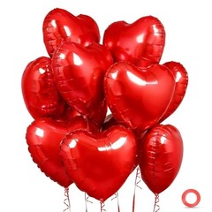 Heart Shaped Foil Balloons – 15 Pack 18 Inch for Valentine’s Day, Birthday, Red