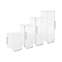 4Pcs Clear Acrylic Pedestal Stands, Display Pedestal for Floral & Cake Display