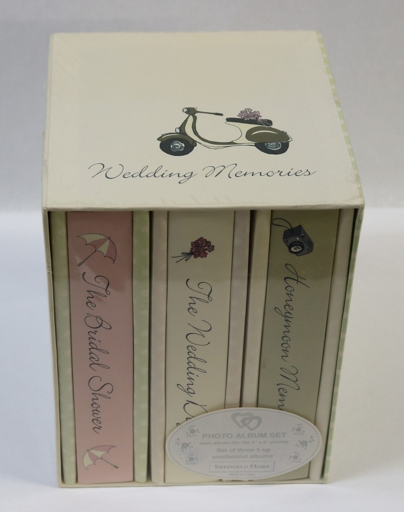 Sheffield Home 3 pc Photo Album Set ~ Bridal Shower/Wedding/Honeymoon NEW SEALED