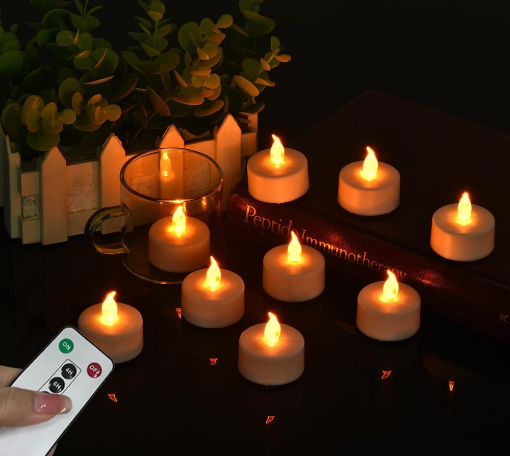 Roomsily LED Tea Lights with Remote 12pack, 12pcs control Warmyellow