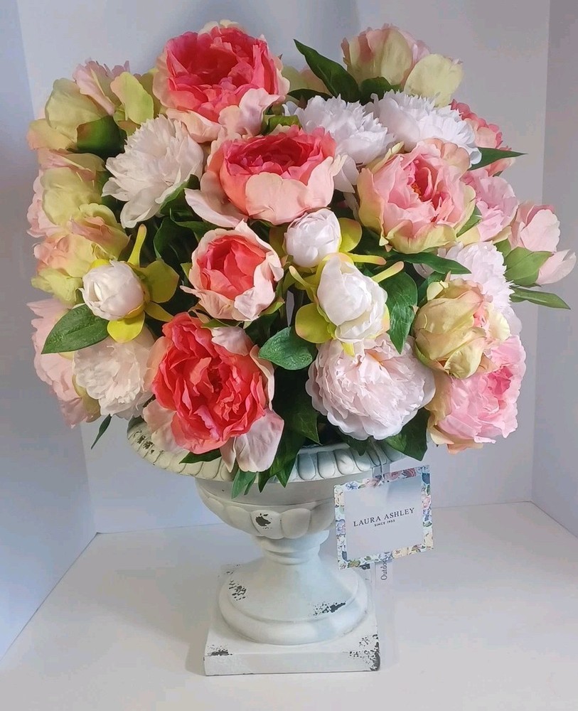Wedding Arrangement Laura Ashley Multicolor Faux Peony’s In Stand, New
